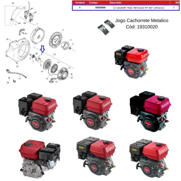 Imagem de Conjunto Cachorrete Metálico 2 peças Para Motor B4T 13.0hp