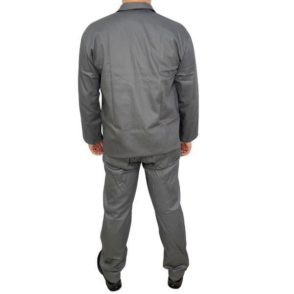 Imagem de Conjunto calça e camisa brim uniforme para trabalho