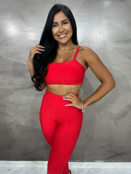 Imagem de Conjunto Calça e top reto Aura - Vermelho