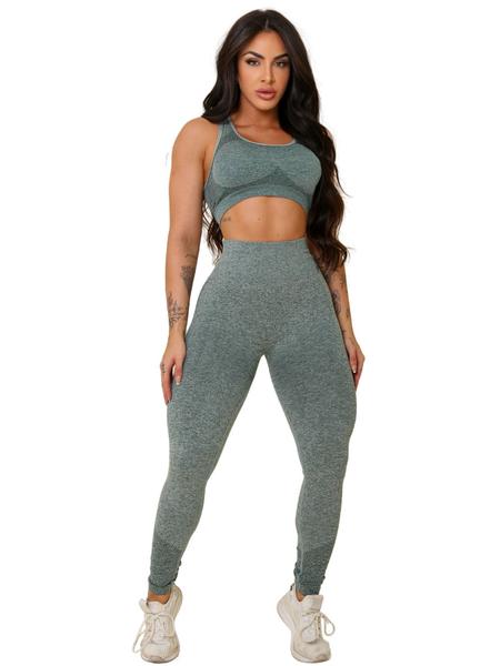 Imagem de Conjunto Calça Empina Bumbum e Top Fitness Yoga Confortável