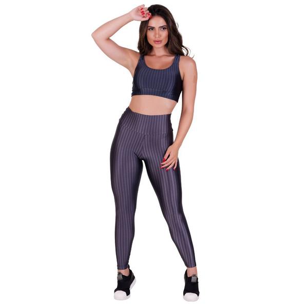 Imagem de Conjunto Calça Legging e Top com Bojo Removível 3D Academia Fitness Barbara