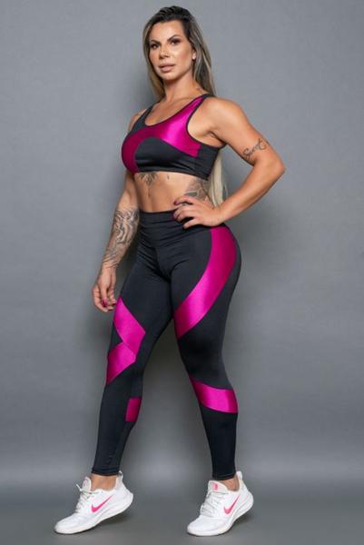 Conjunto Calça Legging E Top Roupa De Academia Fitness Feminino Scarlett Estilo Sempre Imagem de Conjunto Calça Legging E Top Roupa De Academia Fitness Feminino Scarlett Estilo Sempre
