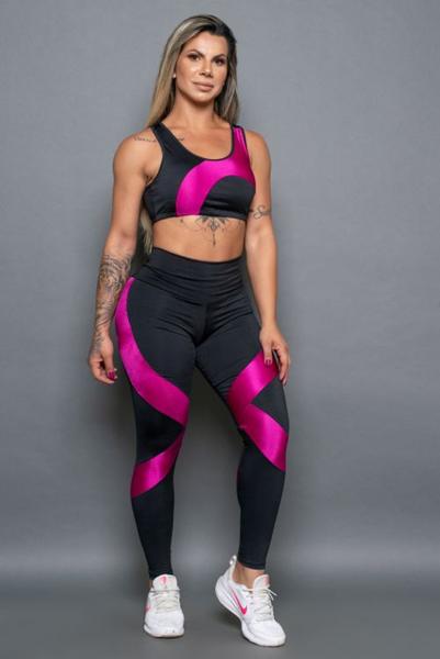 Conjunto Calça Legging E Top Roupa De Academia Fitness Feminino Scarlett Estilo Sempre Imagem de Conjunto Calça Legging E Top Roupa De Academia Fitness Feminino Scarlett Estilo Sempre