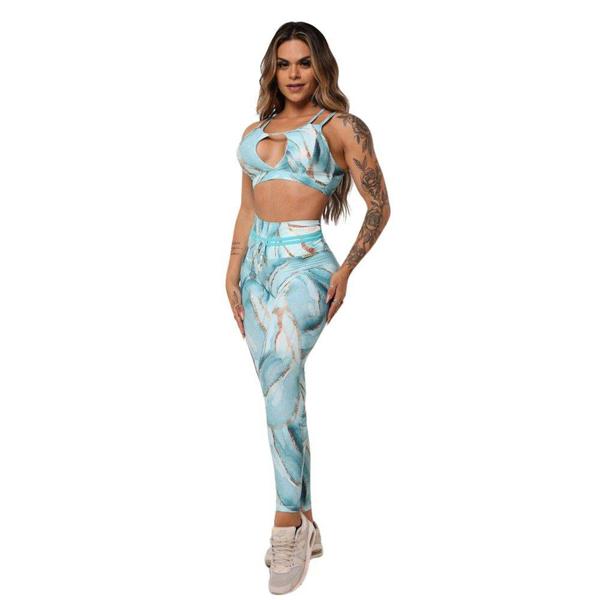 Imagem de Conjunto Calca Legging Empina Bumbum+Top Glow Ocean Moving