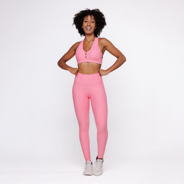 Imagem de Conjunto Calça Legging Fitness Cós Alto e Top Bojo Feminino Poliamida