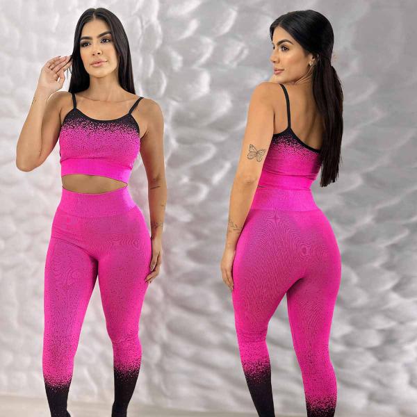 Imagem de Conjunto Calça Legging Fitness Roupas Feminina Academia Confortável 