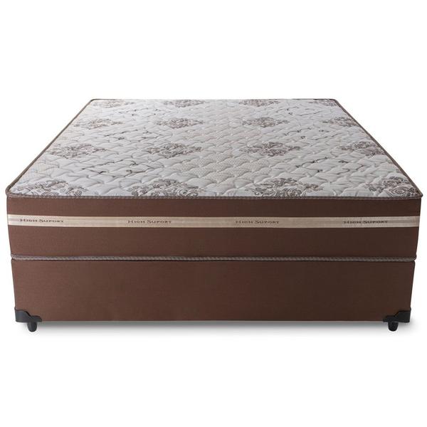 Imagem de Conjunto Cama Box de Casal Hellen Millenium One Face com espuma D33 1.38  Marrom