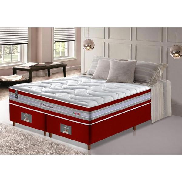 Imagem de Conjunto Cama Box Queen de Molas Ensacadas D33 Cama inBox Select Firme 158x198x70 Vermelho