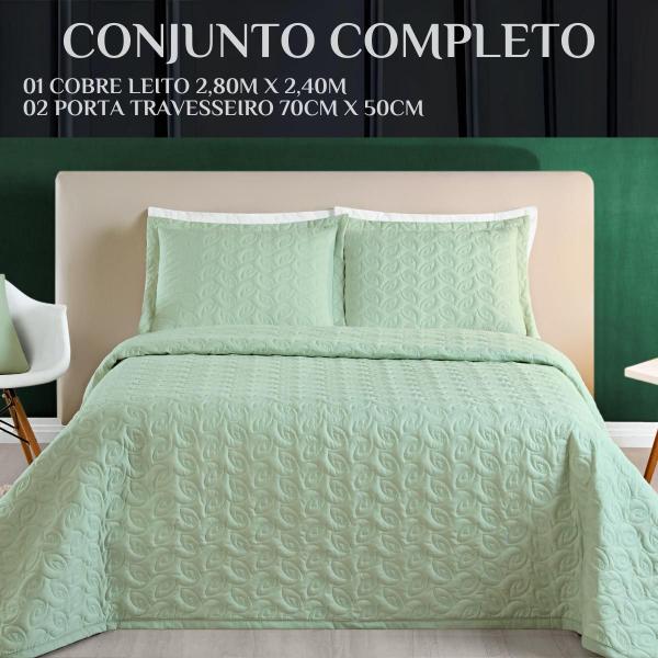 Imagem de Conjunto Cama Casal King Size Agata Bordada 200 Fios Super