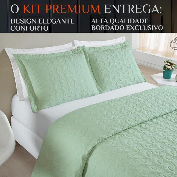 Imagem de Conjunto Cama Casal King Size Agata Bordada 200 Fios Super