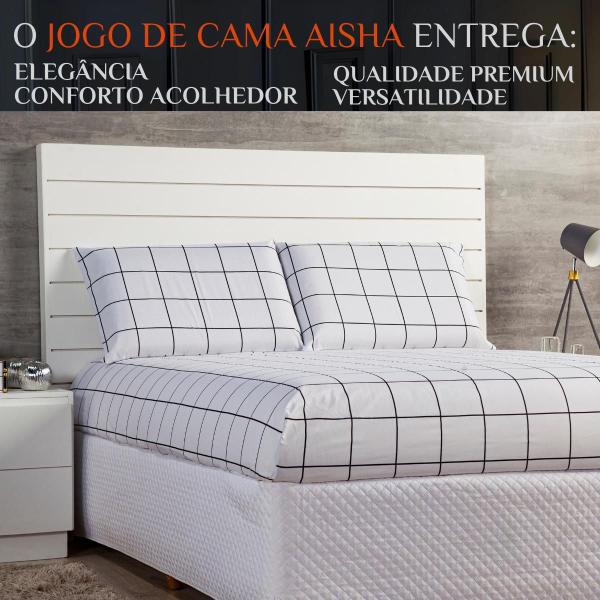 Imagem de Conjunto Cama Casal King Size Aisha Estampado 100% Algodão