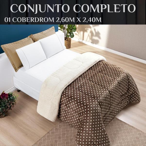 Imagem de Conjunto Cama Casal King Size Coberdrom Romance Dupla Face