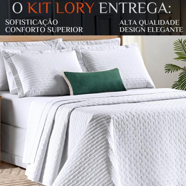 Imagem de Conjunto Cama Casal King Size Lory 200 Fios Bordado 100%Algodao VERITY