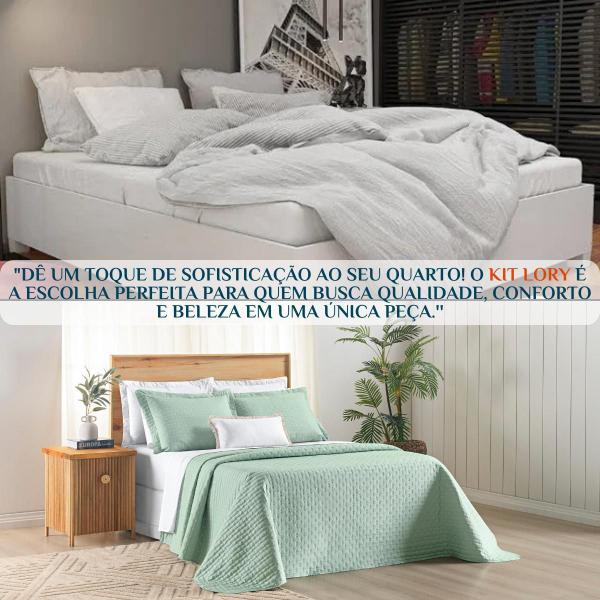 Imagem de Conjunto Cama Casal King Size Lory 200 Fios Bordado