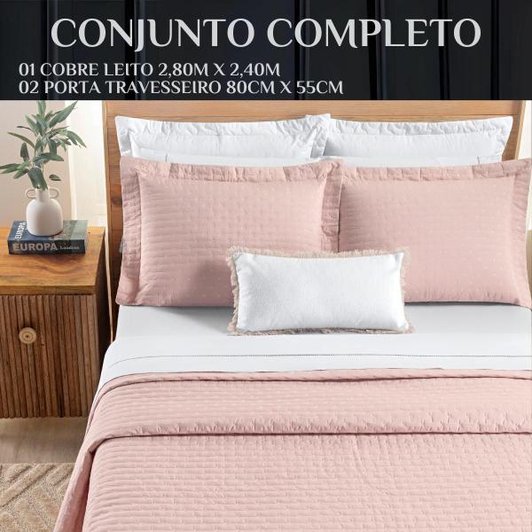 Imagem de Conjunto Cama Casal King Size Lory 200 Fios Bordado