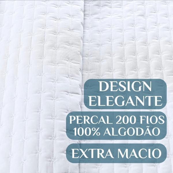 Imagem de Conjunto Cama Casal King Size Lory Bordado 100% Algodao