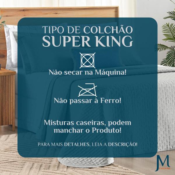 Imagem de Conjunto Cama Casal King Size Lory Bordado 100% Algodao