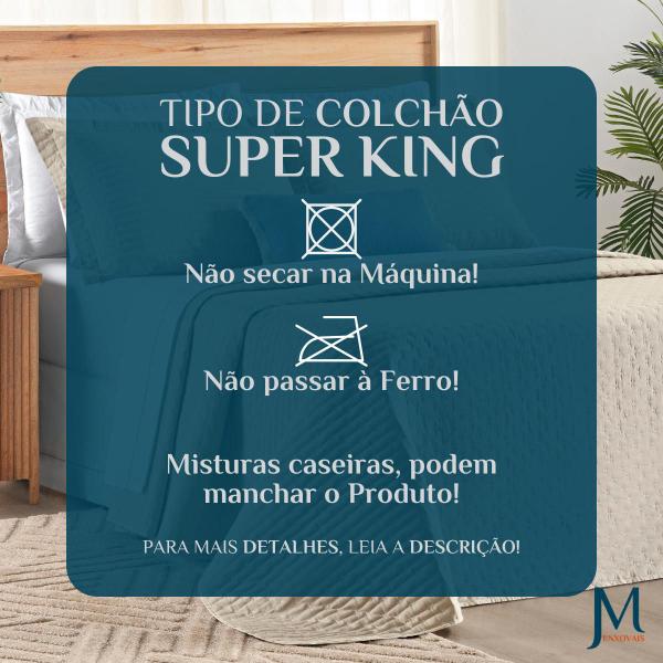 Imagem de Conjunto Cama Casal King Size Lory Bordado 100% Algodao Super Macio VERITY