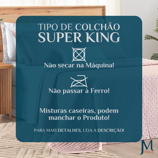 Imagem de Conjunto Cama Casal King Size Lory Bordado 100% Algodao Super Macio VERITY