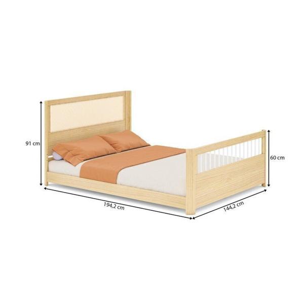 Imagem de Conjunto Cama Casal Montessoriana Reversível, Estante 4 Nichos em Led e Sapateira 1 Pt Infantil Wave Casatema