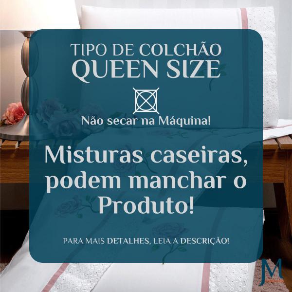 Imagem de Conjunto Cama Casal Queen Size Stella Bordado 100% Algodão