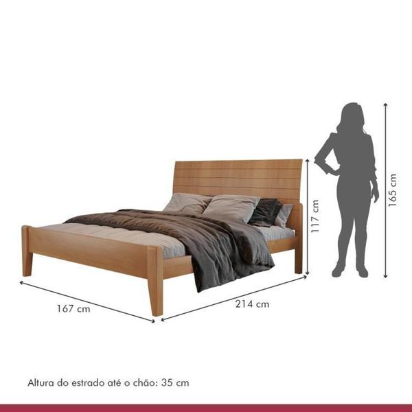 Imagem de Conjunto Cama de Casal 160cm Itália e Cômoda 5 Gavetas com Sapateira Unique Amêndoa Mel