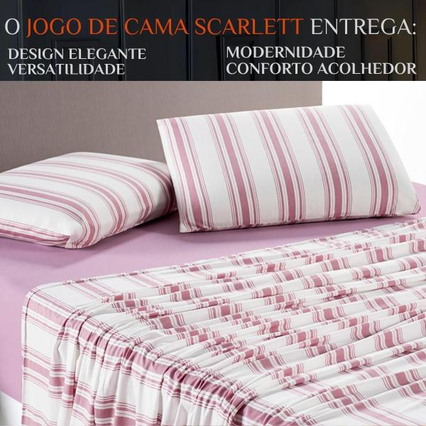 Imagem de Conjunto Cama King Size Scarlett 100% Algodao Super Luxuoso