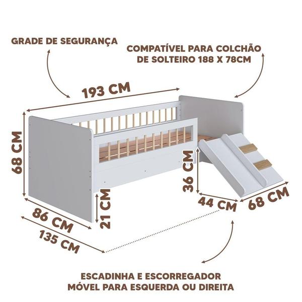 Imagem de Conjunto Cama Montessoriana Com Colchão Ortobom Mesa Infantil Branco Rosa Shop JM