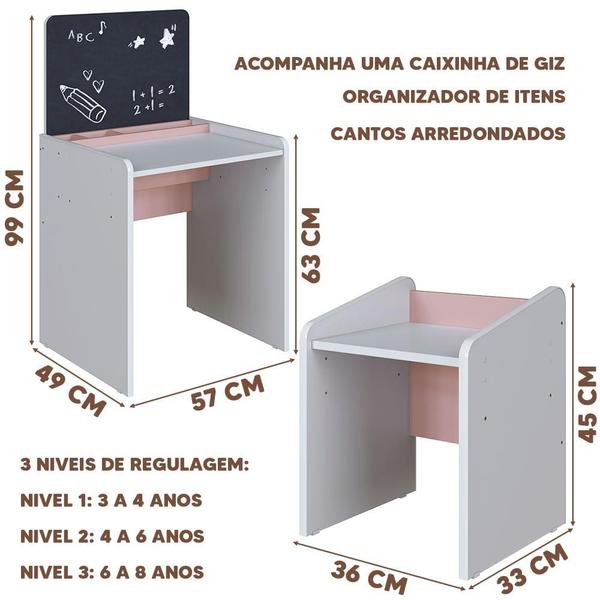 Conjunto Cama Montessoriana E Colchão Ortobom Com Mesinha Com Lousa E Cadeirinha Infantil Aveiro Oak Branco Rosa Cassian Shop Jm - Completa Móveis Imagem de Conjunto Cama Montessoriana E Colchão Ortobom Com Mesinha Com Lousa E Cadeirinha Infantil Aveiro Oak Branco Rosa Cassian Shop Jm