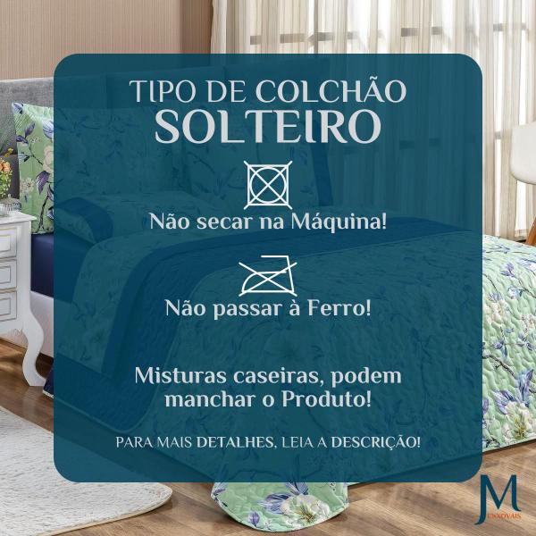 Imagem de Conjunto Cama Solteiro Estampada Dupla Face La Carneiro Luxo