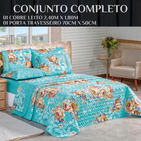 Imagem de Conjunto Cama Solteiro Estampada Dupla Face La Carneiro Luxo