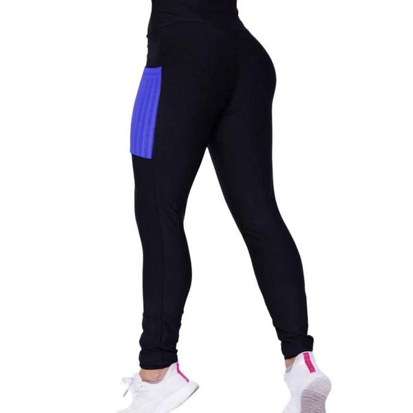 Imagem de Conjunto CAMISETA Blusinha DRY FIT + CALÇA LEGGING BOLSOS Femininos Academia Fitness Furadinho 628