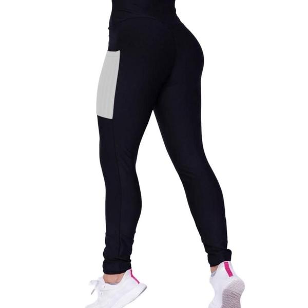 Imagem de Conjunto CAMISETA Blusinha DRY FIT MALHA FRIA POLIAMIDA + Calça LEGGING BOLSOS Academia Fitnes 534