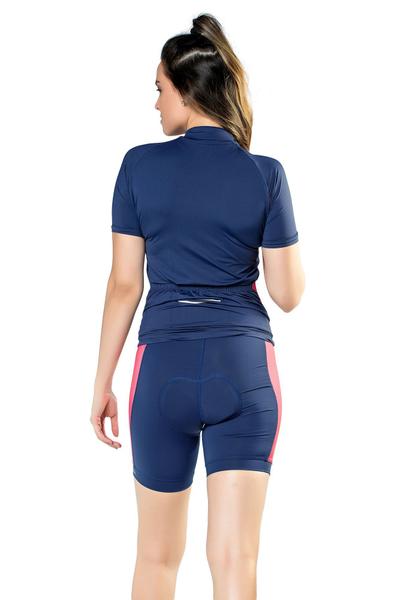 Imagem de Conjunto Camiseta e Bermuda Bike Feminino Curto Forro Proteção UV Refletiva - Elite -BellaDonna Baby