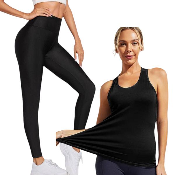 Imagem de Conjunto Camiseta REGATA MALHA FRIA POLIAMIDA + Calça Legging Leg BÁSICA COLORIDA Fitness 587