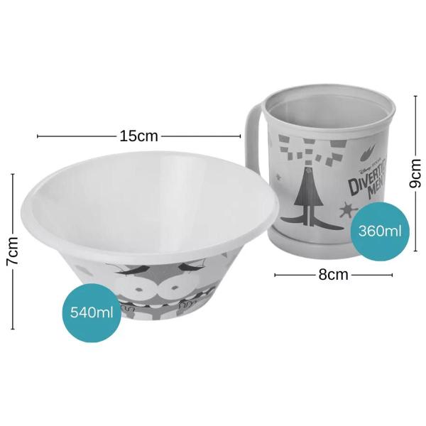 Imagem de Conjunto Caneca Bowl Garrafa 500ml Divertida Mente Plasútil