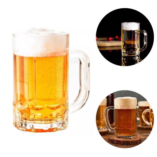 Imagem de Conjunto Caneca De Vidro Chopp Cerveja 400Ml Kit 8 Peças