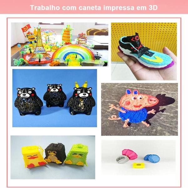 Conjunto Canetas 3D Caneta Impressão 12 Cores Pla Filamento - Shopbr Imagem de Conjunto Canetas 3D Caneta Impressão 12 Cores Pla Filamento