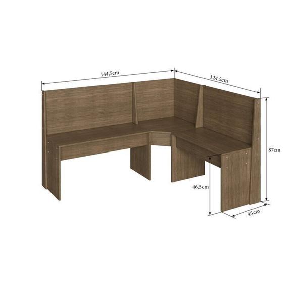 Imagem de Conjunto Canto Alemão com Mesa e 2 Cadeiras Ameixa Negra