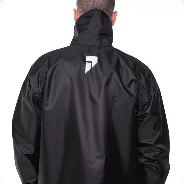 Imagem de Conjunto Capa de Chuva Masculino Tamanho GG Preto Impermeável Motoqueiro Nylon 0,20mm Com Gola Pioneira - 1801-M-PRE-GG