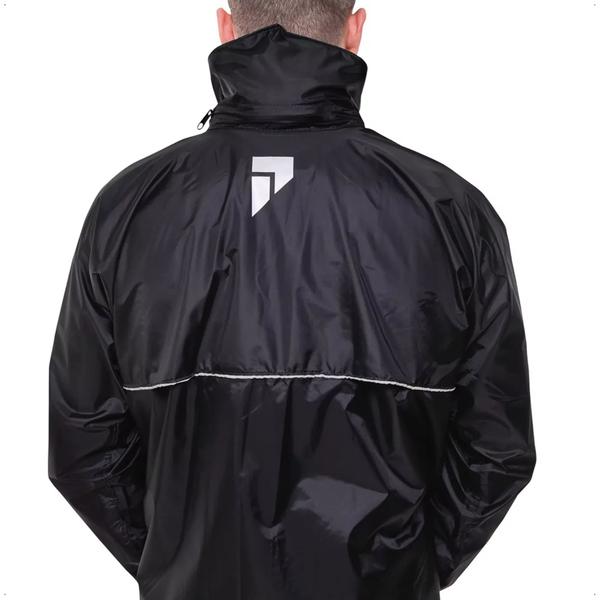 Imagem de Conjunto Capa de Chuva Preto Impermeável Masculino Motoqueiro Nylon 0,20mm Pioneira