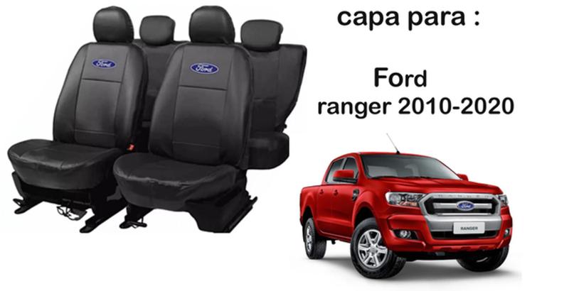 Imagem de Conjunto Capas Couro Ford Ranger 2010-2013 + Volante e Chaveiro - Luxo Personalizado