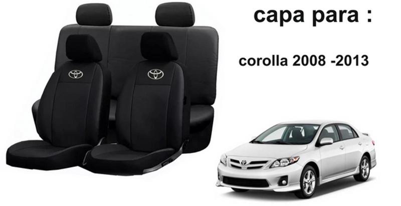 Imagem de Conjunto Capas de Couro Toyota Corolla 2010 + Capa de Volante + Chaveiro Toyota