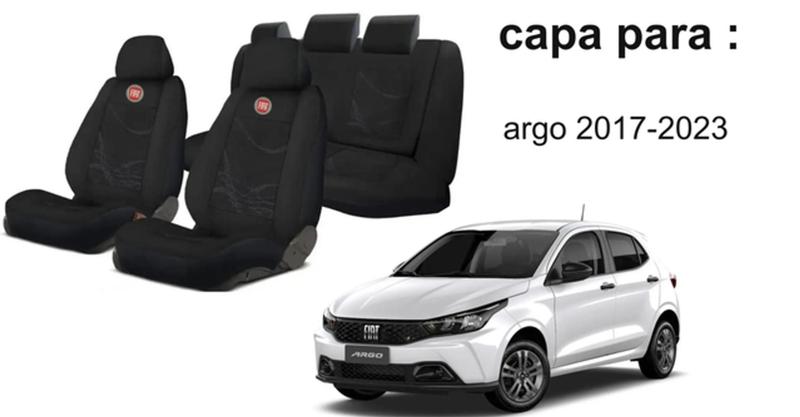 Imagem de Conjunto Capas Fiat Argo 2017-2020 + Capa de Volante e Chaveiro - Luxo no Interior