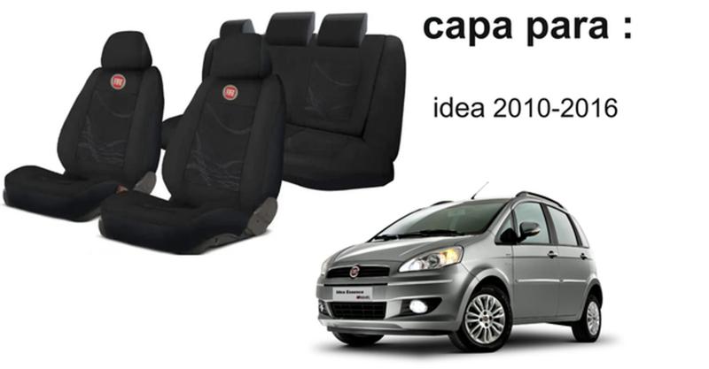 Imagem de Conjunto Capas Tecido Assentos Idea '10-'16 + Volante + Chaveiro - Personalização por Ano/Versão