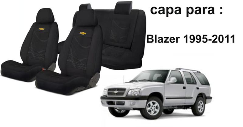 Imagem de Conjunto Capas Tecido para Bancos Blazer 1995-2011 + Volante + Chaveiro GM