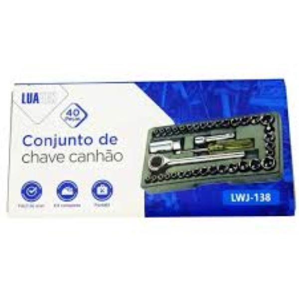 Imagem de Conjunto Chave Canhão Com 40 Peças Portátil Luatek Lwj-138