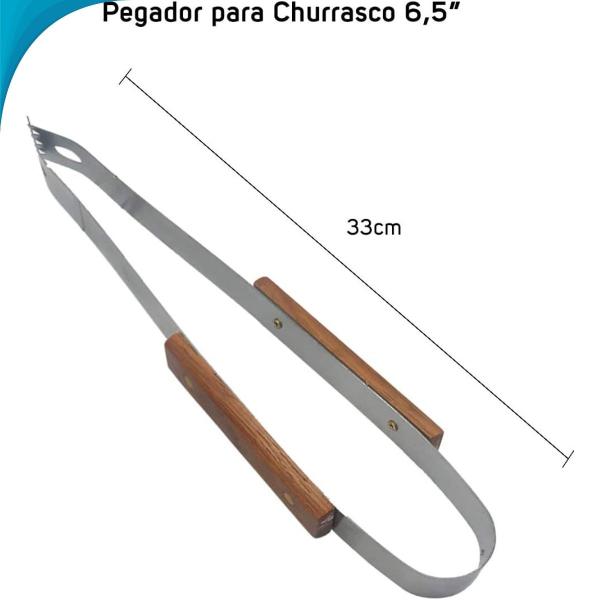 Imagem de Conjunto Churrasco Aço Inox 4 Peças Para Grelhar Perfeito Para Presente