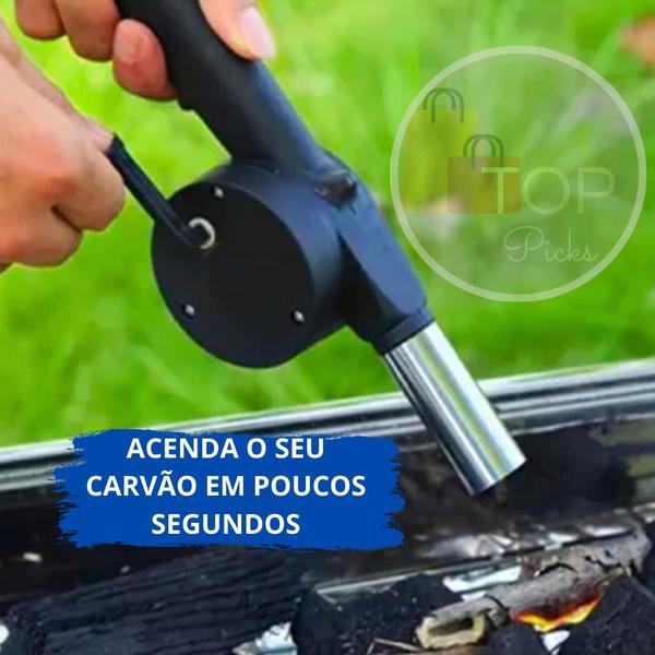 Imagem de Conjunto Churrasco Premium: Manta + Soprador + Assadeira de Alta Performance