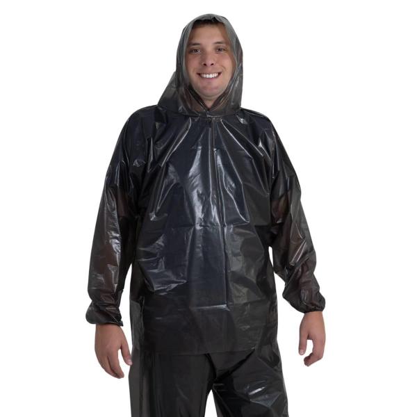 Imagem de Conjunto Chuva Impermeavel Preto C/Elastico E Capuz E Bota